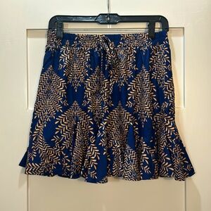 Navy & Tan Mini Skirt LuLus